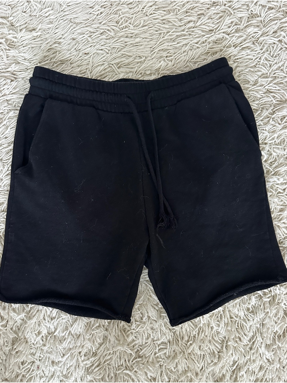 Men's Black Drawstring sweat shorts H&M